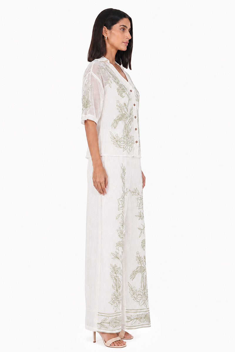 White Garden Muse Embroidered Lace Shirt | view 2