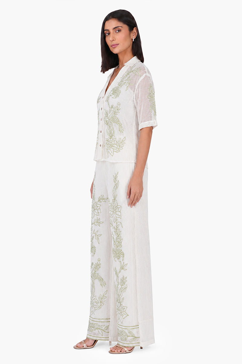 White Garden Muse Embroidered Lace Shirt