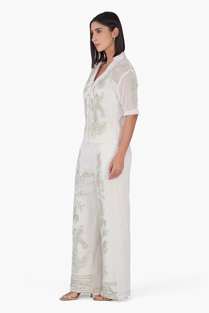 White Garden Muse Embroidered Lace Shirt | View 4