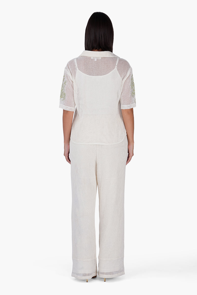 White Garden Muse Embroidered Lace Shirt | View 5