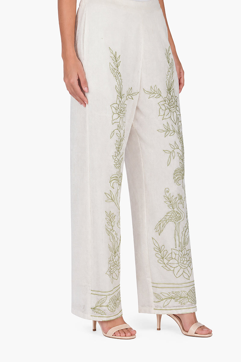 White Garden Muse Embroidered Lace Pants | view 2