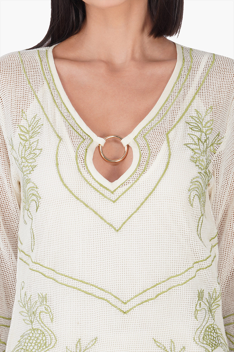 White Garden Muse Embroidered Lace Dress | View 6