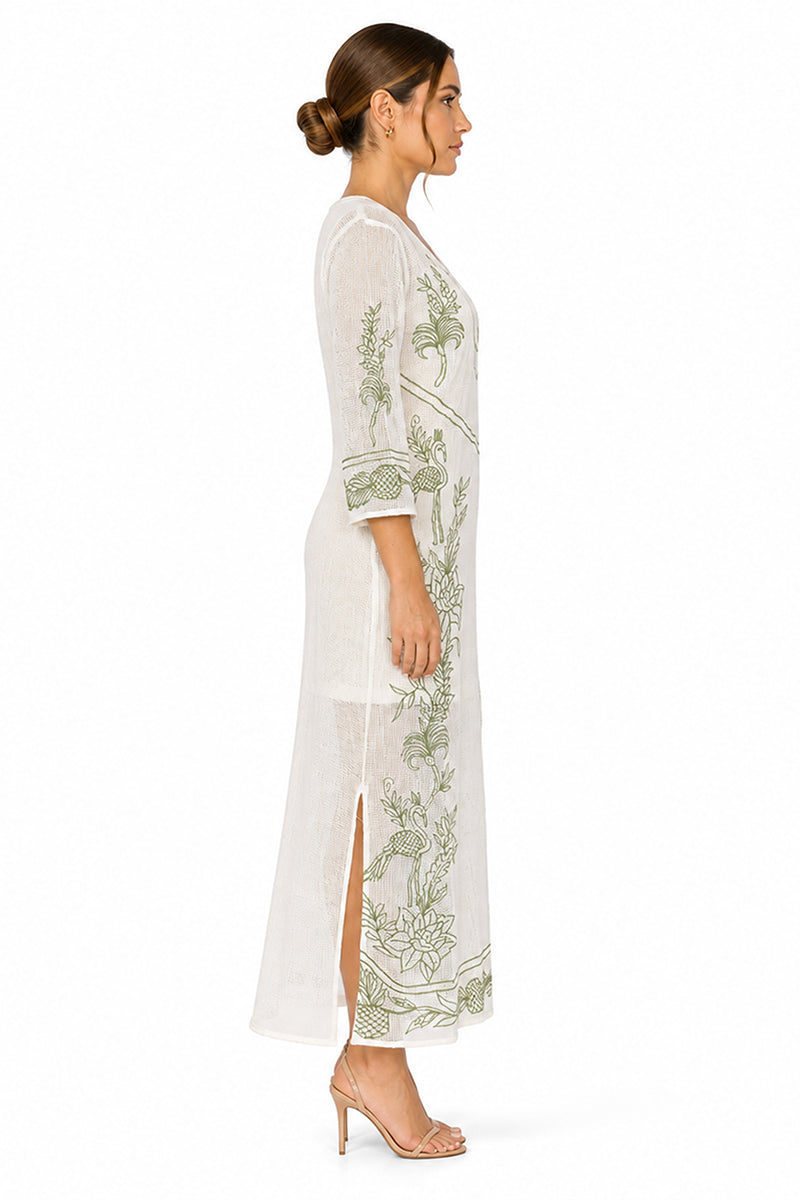 White Garden Muse Embroidered Lace Dress | View 3