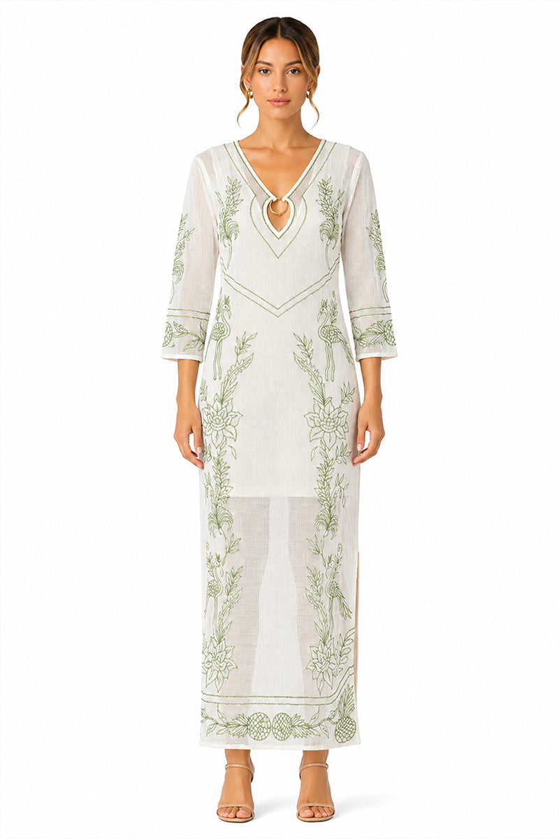 White Garden Muse Embroidered Lace Dress | view 2