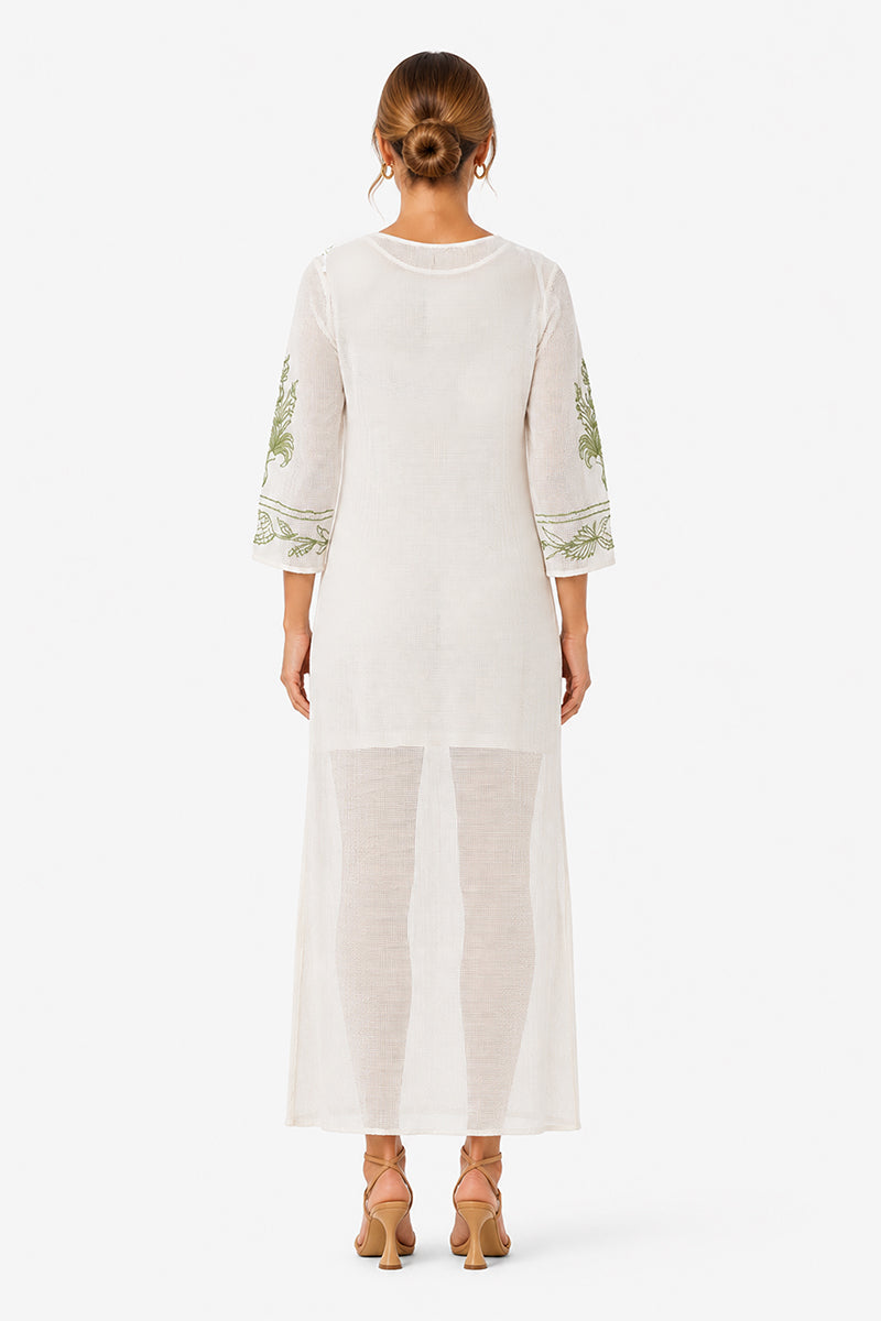 White Garden Muse Embroidered Lace Dress | View 4