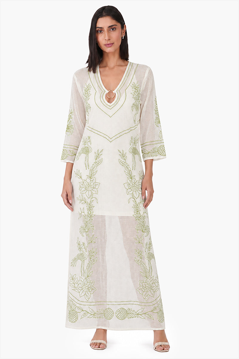 White Garden Muse Embroidered Lace Dress | view 2