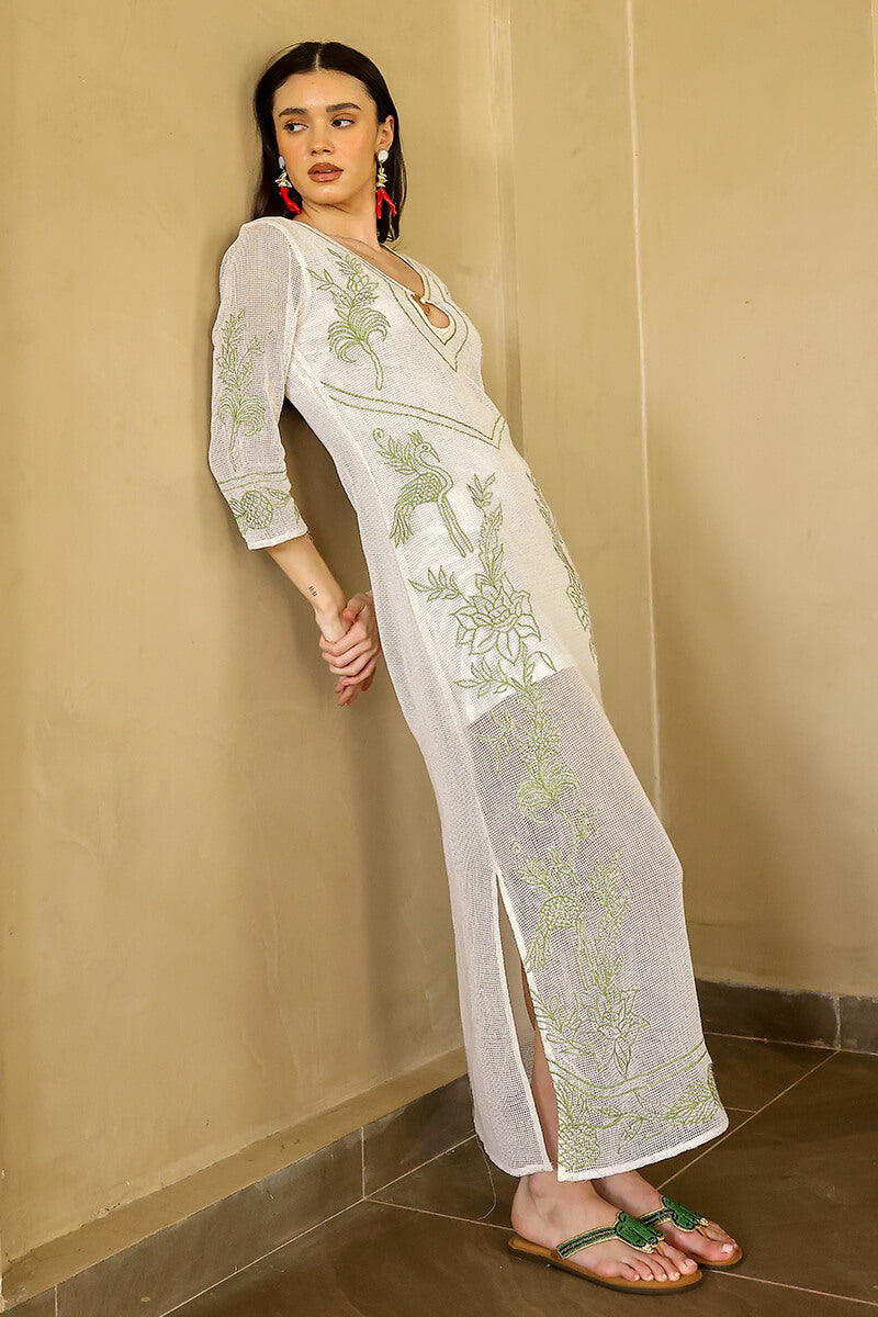 White Garden Muse Embroidered Lace Dress | view 1