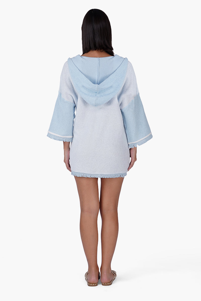 Blue Mariner Shell Hoodie Short Dress | View 5