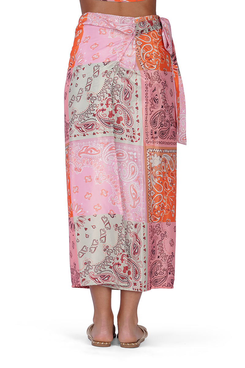 Prism Paisley Bandana Print Wrap Skirt