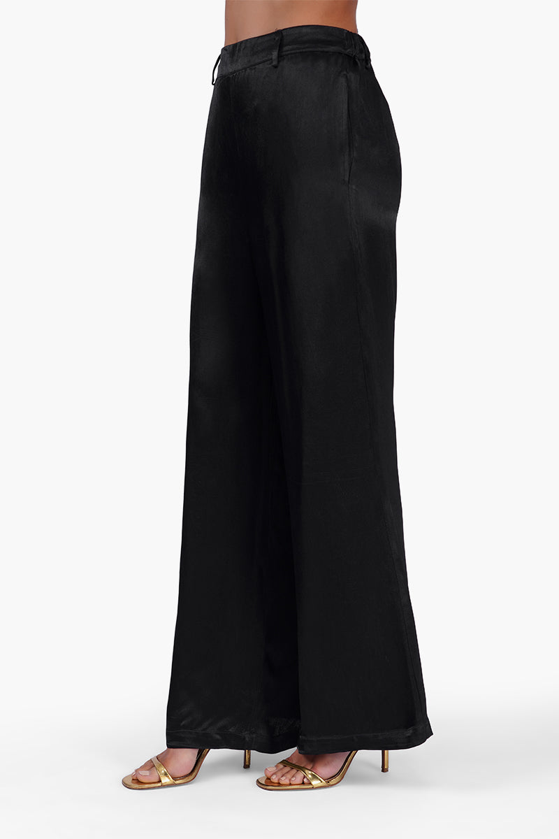 Black Noir Satin Pants | View 3