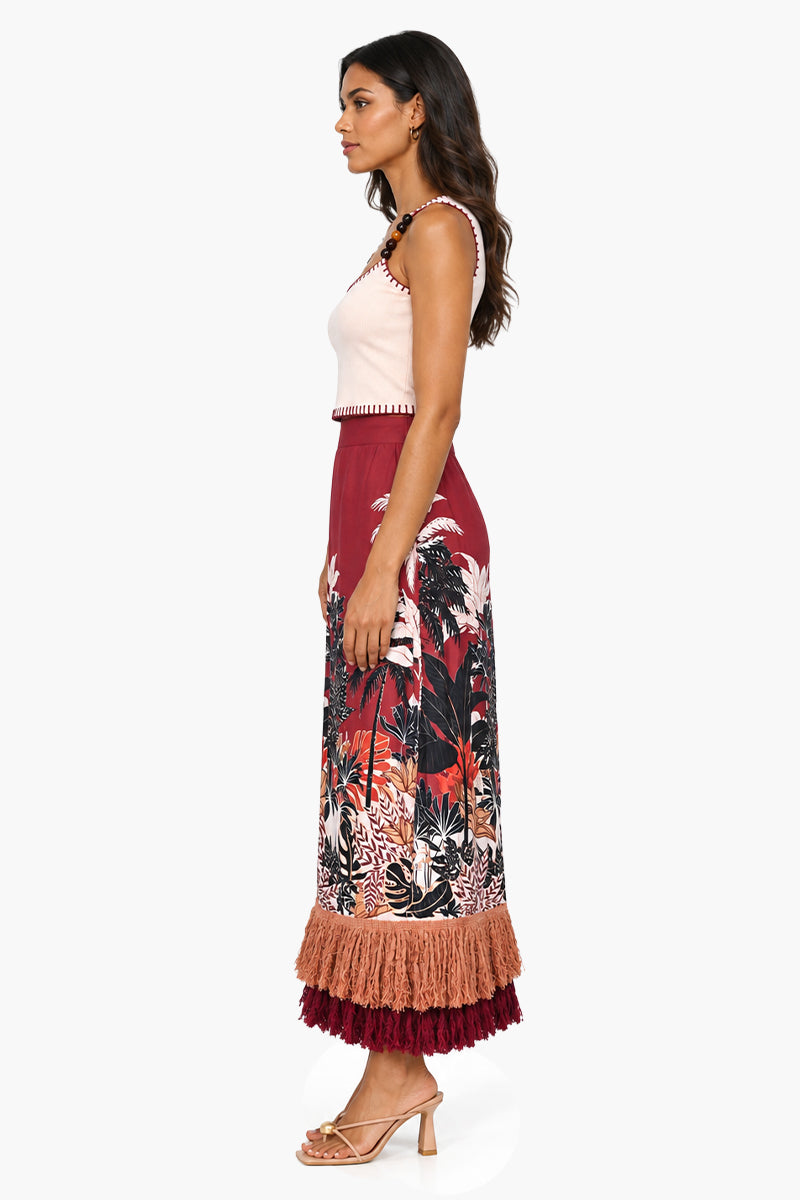Contrast Whipstitch Beaded Top