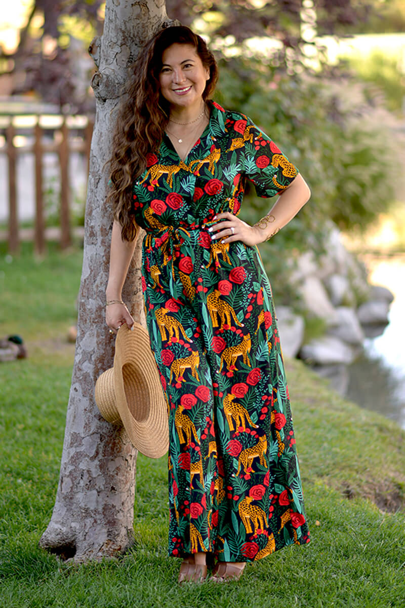 Jaguar Paradise Black Animal Print Jumpsuit | America & Beyond