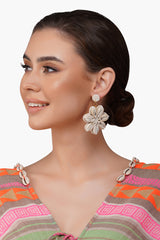 Floral Shells Beaded Earrings