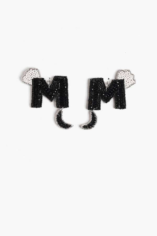 Letter M Beaded Earrings