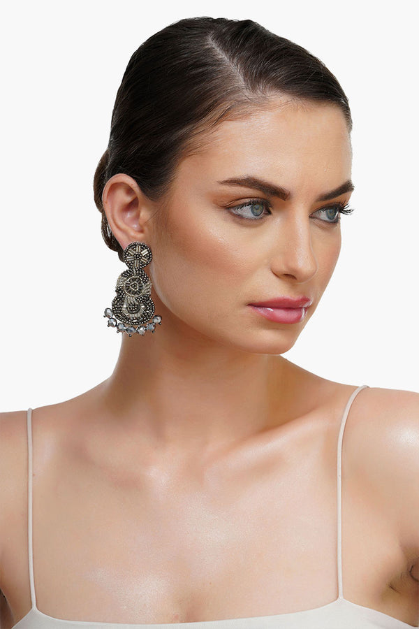 Antique Finish Hand beaded earrings