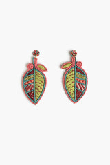 Heart Upon My Leaf Beaded Earrings