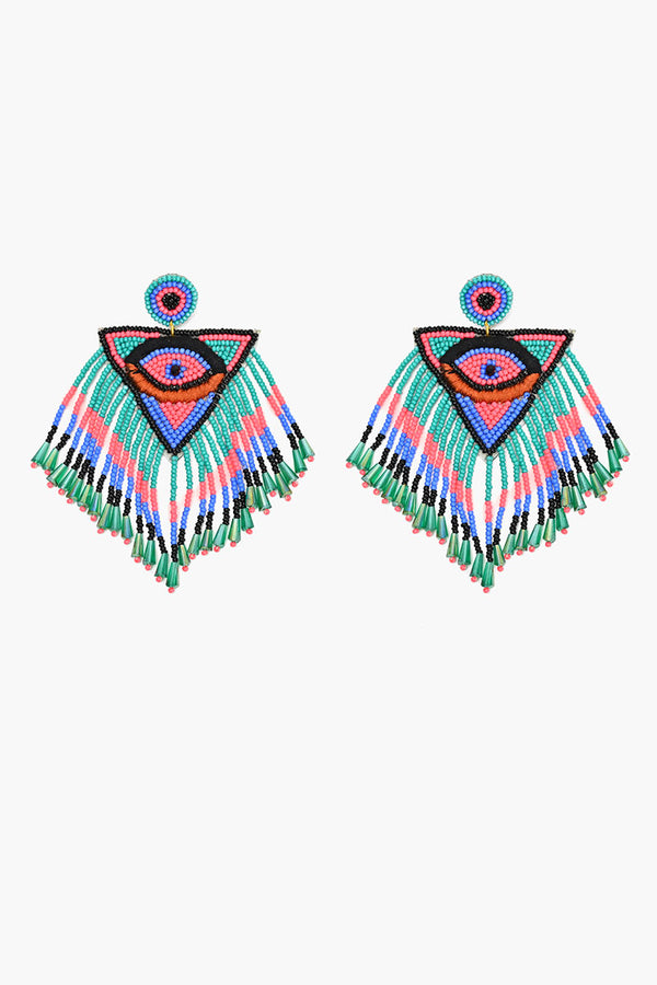 Love Triangle Evil Eye Earrings