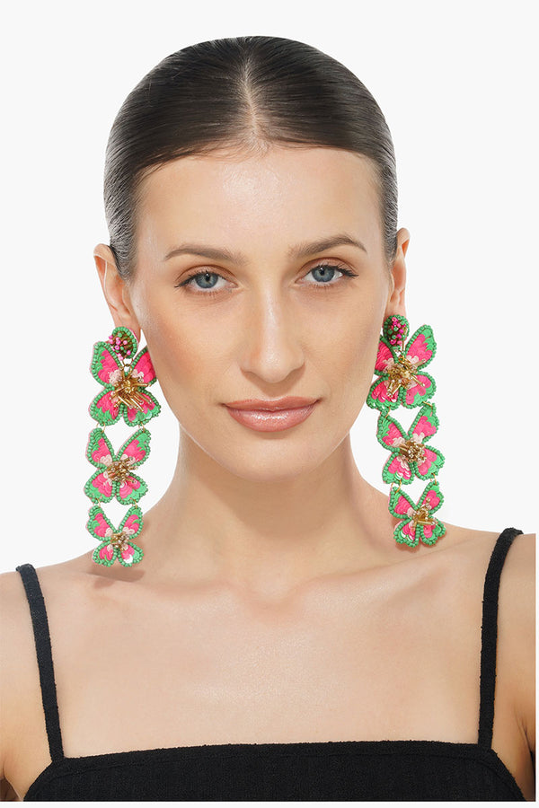 Pretty Pink Floral Earrings