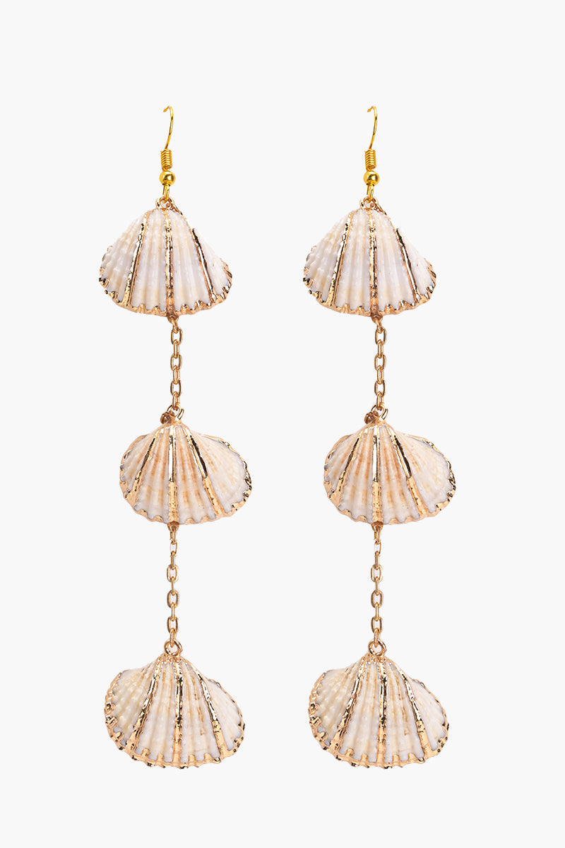 Three Shells Drop Earrings