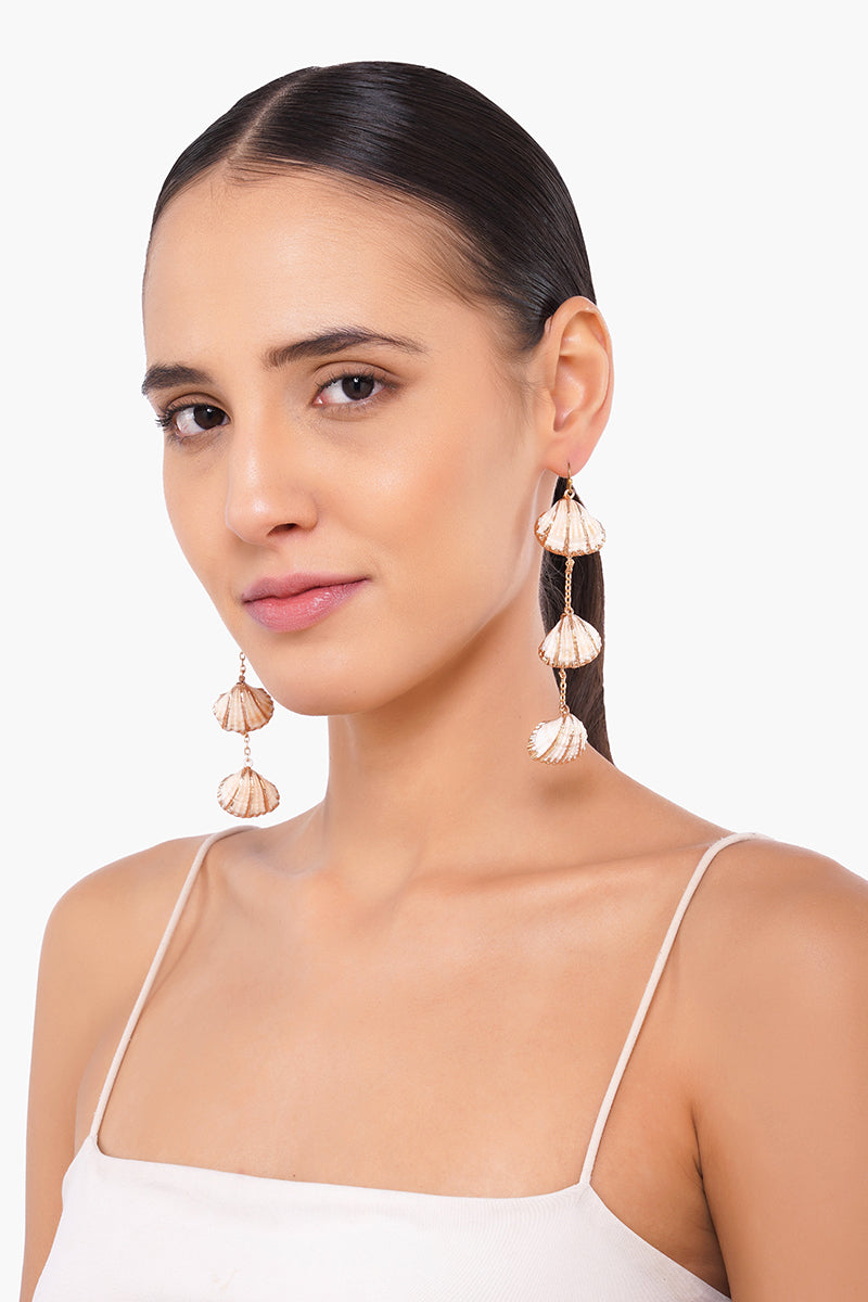Three Shells Drop Earrings