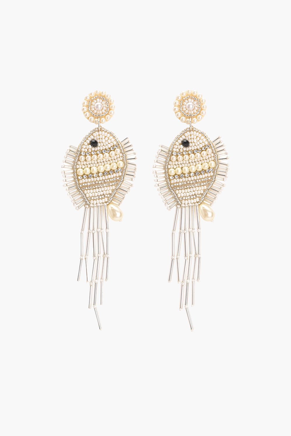 Pearl Fish Beaded Earrings
