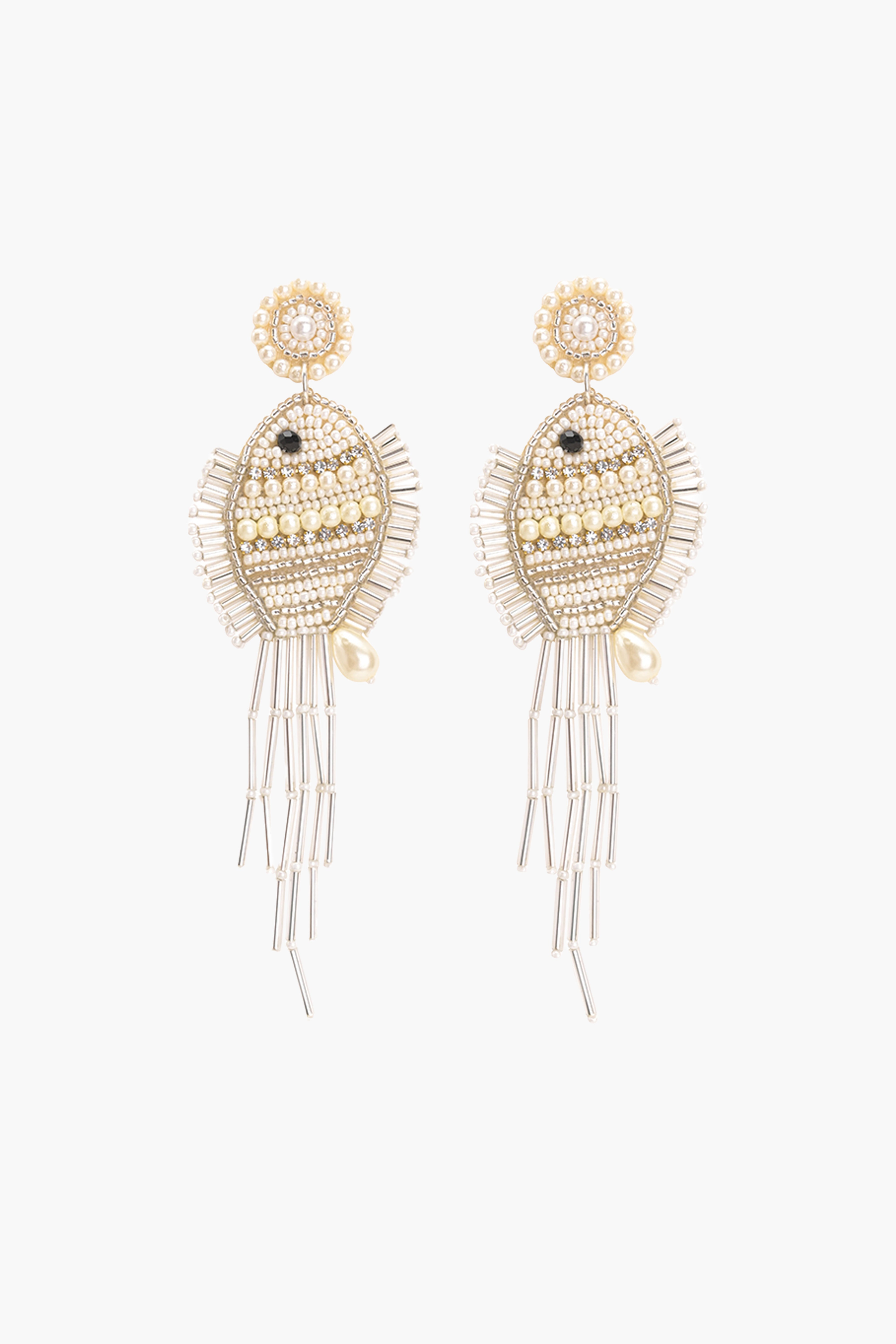 Pearl Fish Beaded Earrings