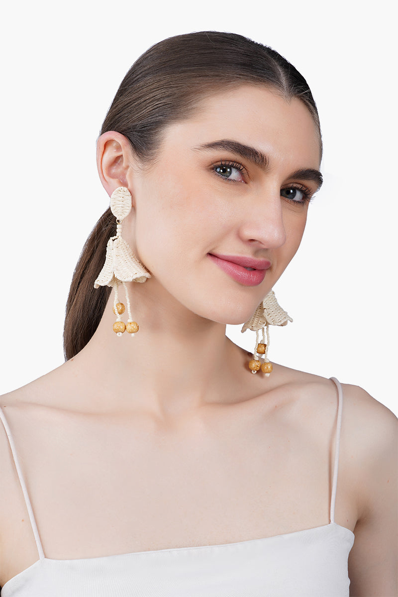 Coastal Drift Drop Hand-Beaded Statement Earrings | view 2