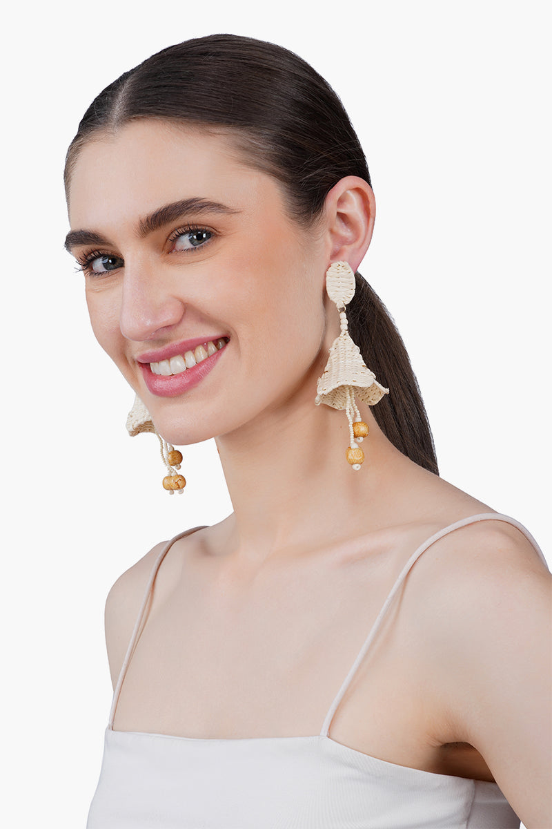 Coastal Drift Drop Hand-Beaded Statement Earrings