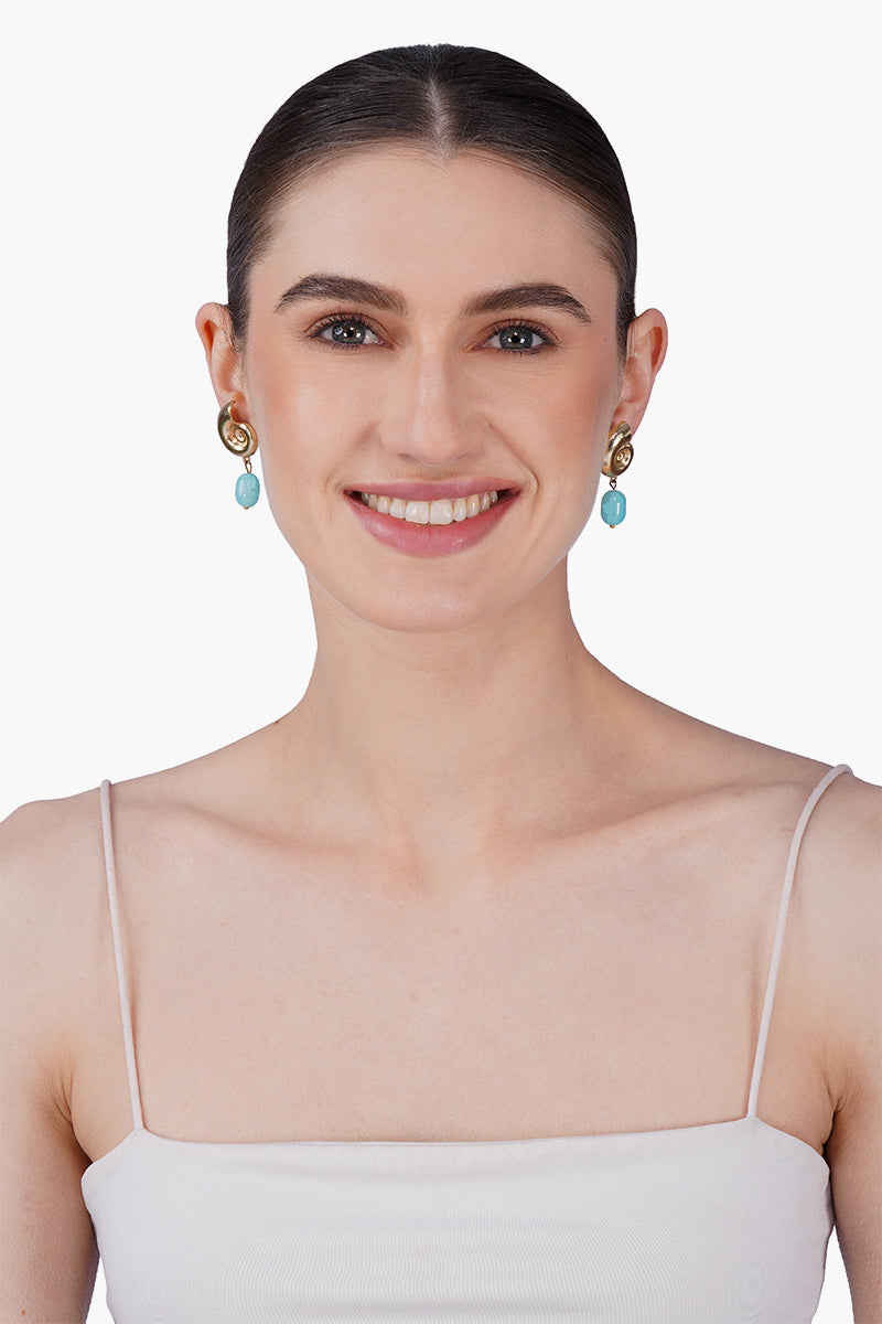 Ocean Drop Hand-Beaded Statement Earrings