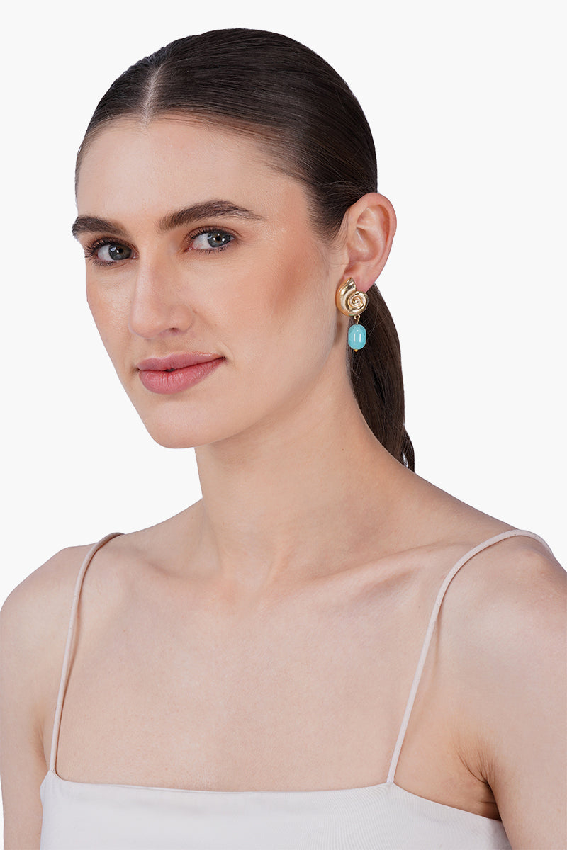 Ocean Drop Hand-Beaded Statement Earrings