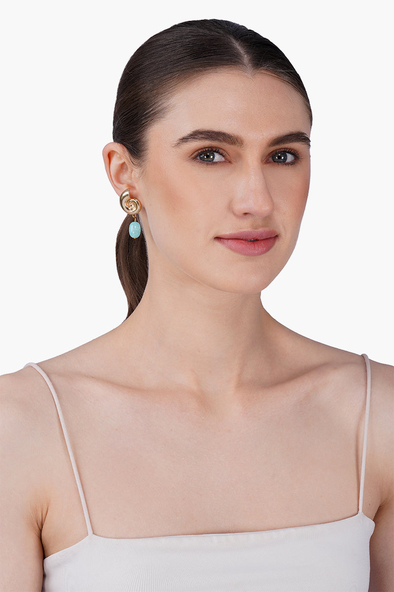 Ocean Drop Hand-Beaded Statement Earrings | View 3
