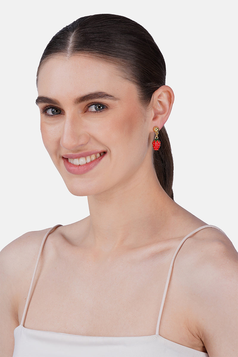 Wild Berry Pop Hand-Beaded Statement Earrings