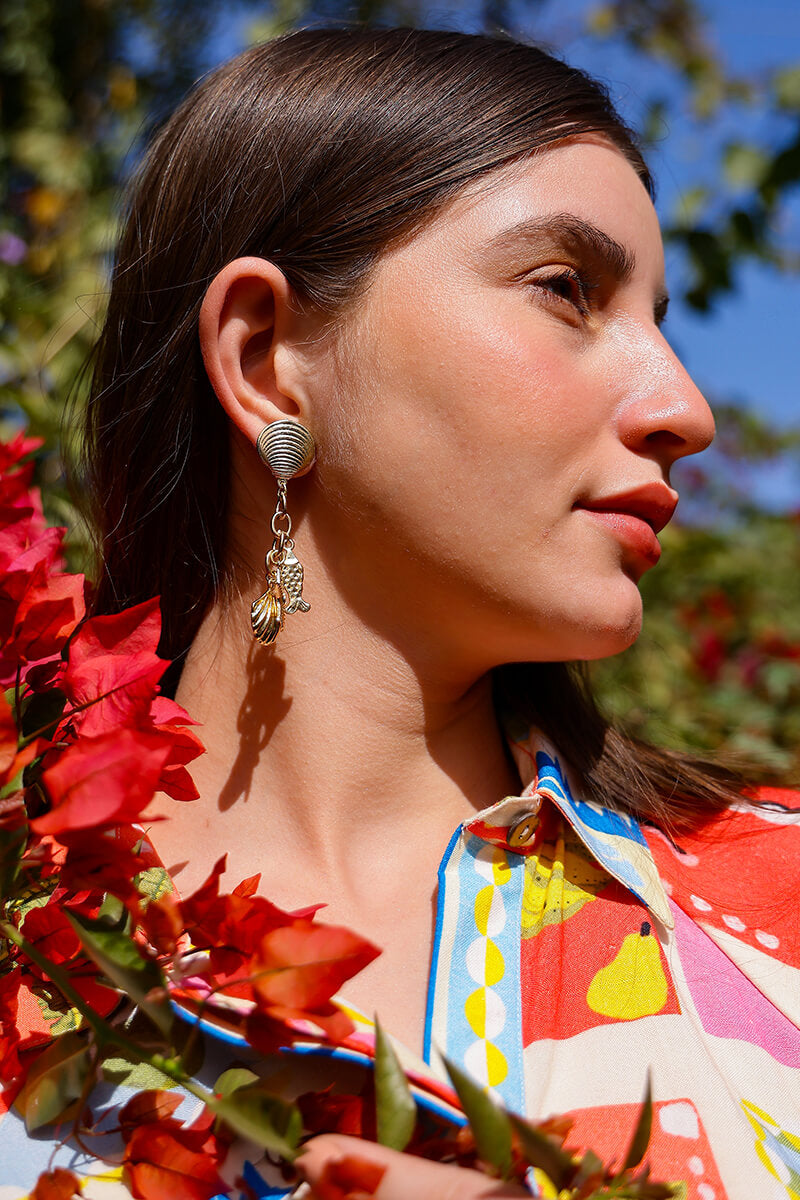 Ocean Breeze Baubles Hand-Beaded Statement Earrings | view 1
