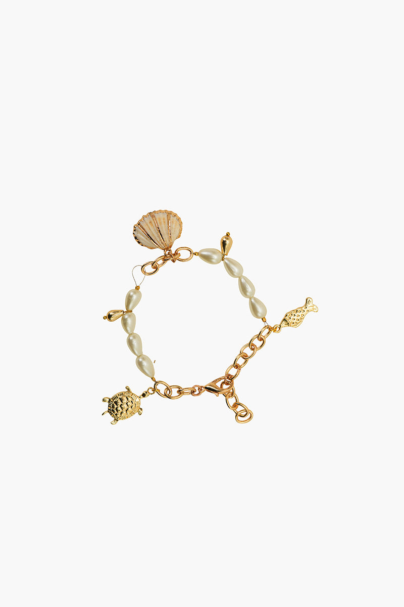 Ocean Charm Wave Artisanal Beaded Bracelet