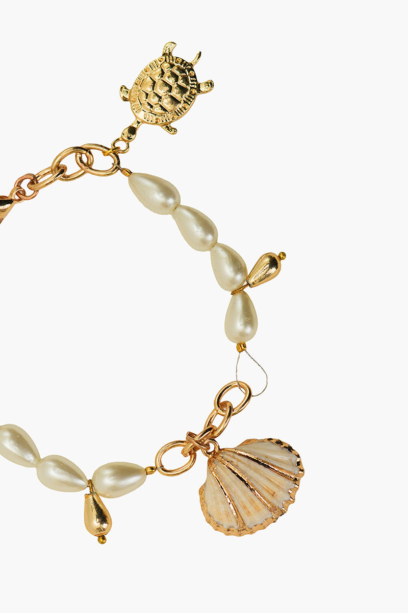 Ocean Charm Wave Artisanal Beaded Bracelet | view 2