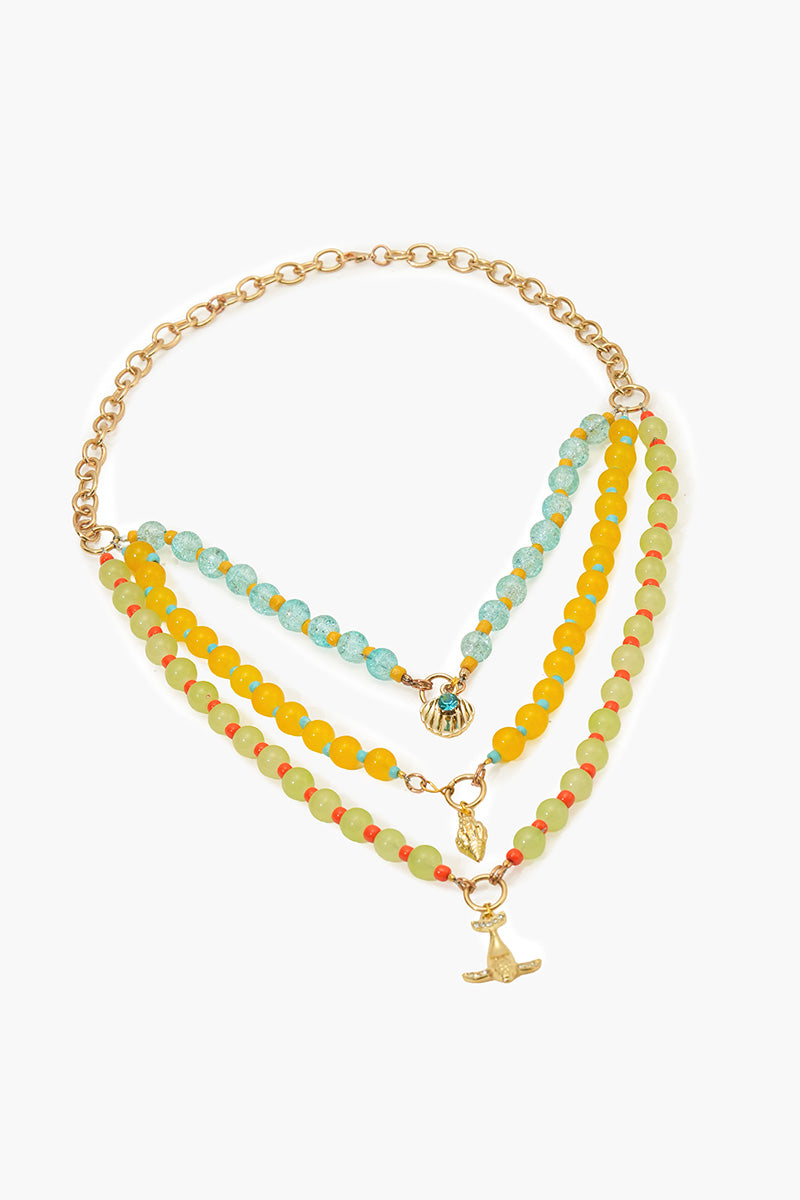 Tropical Splash Charms Handcrafted Boho Necklace | view 1