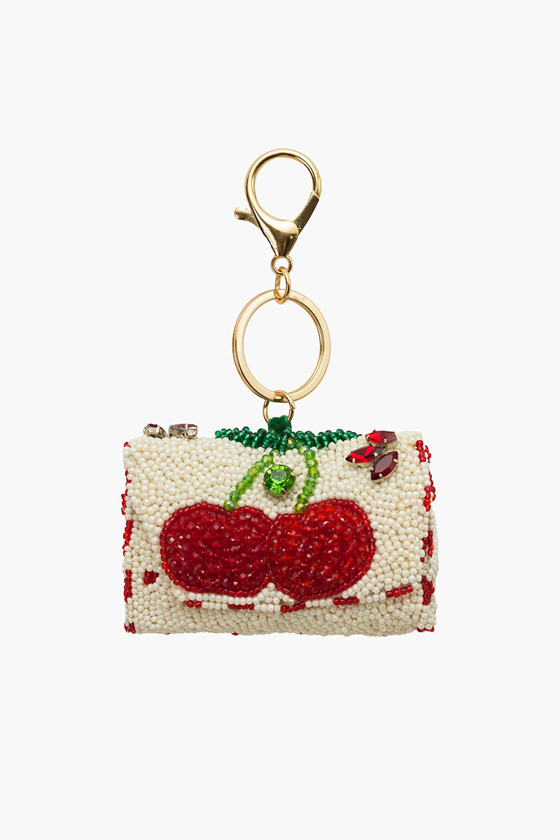 Sweet Cherry Fruit Hand-Beaded Boho Bag Charm