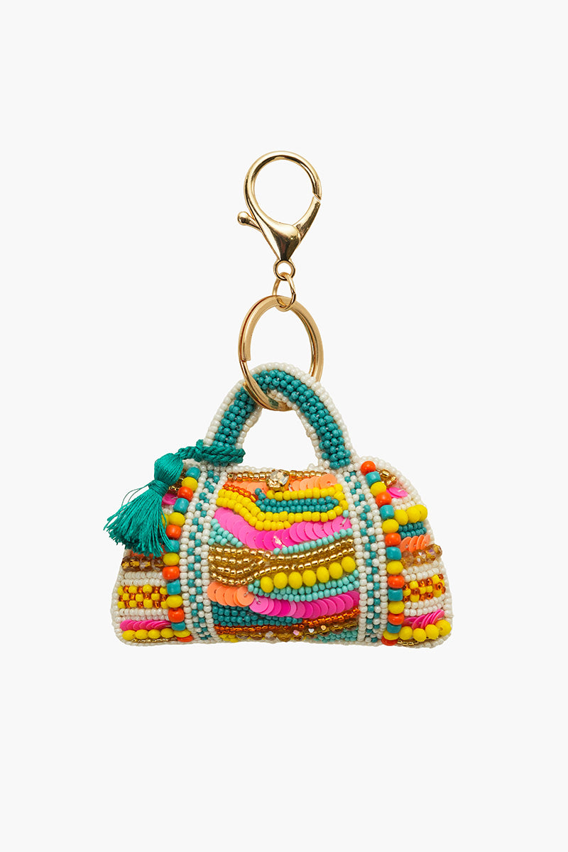 Daphne Color Splash Hand-Beaded Boho Bag Charm | view 1