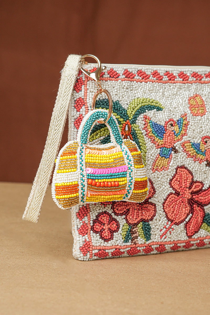 Daphne Color Splash Hand-Beaded Boho Bag Charm
