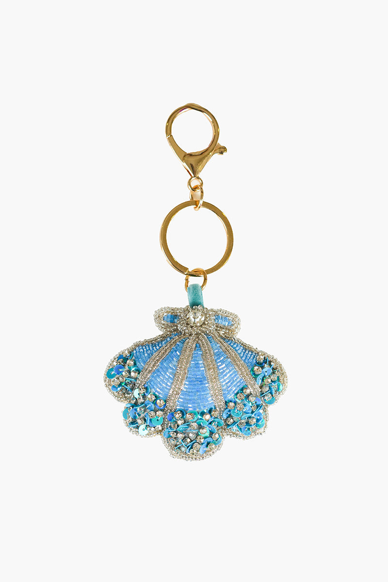 Ocean Beach Shell Hand-Beaded Boho Bag Charm
