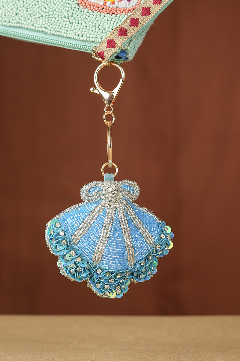 Ocean Beach Shell Hand-Beaded Boho Bag Charm | view 2