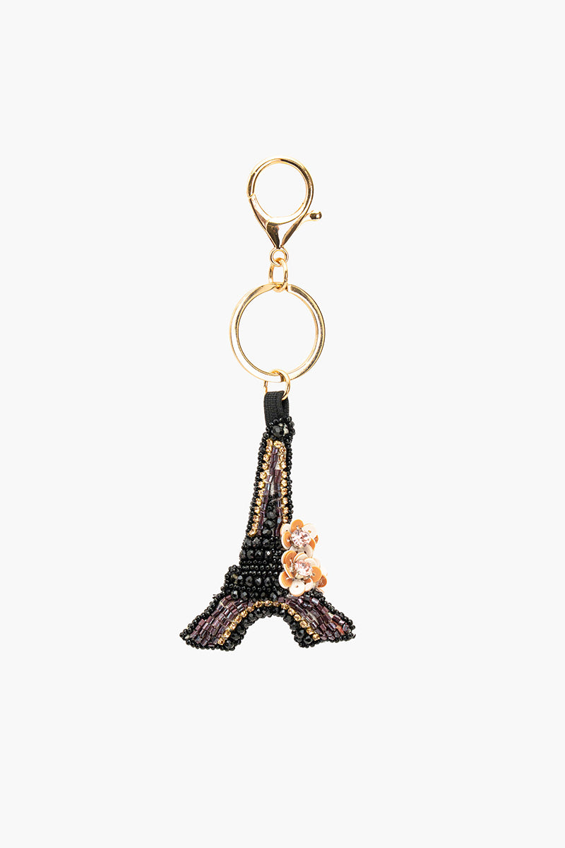 Eiffel Tower Hand-Beaded Boho Bag Charm | view 1