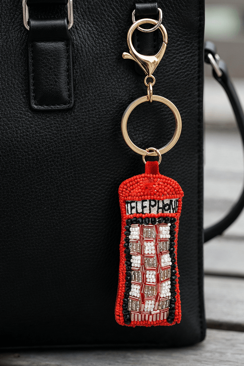 Retro Telephone Hand-Beaded Boho Bag Charm