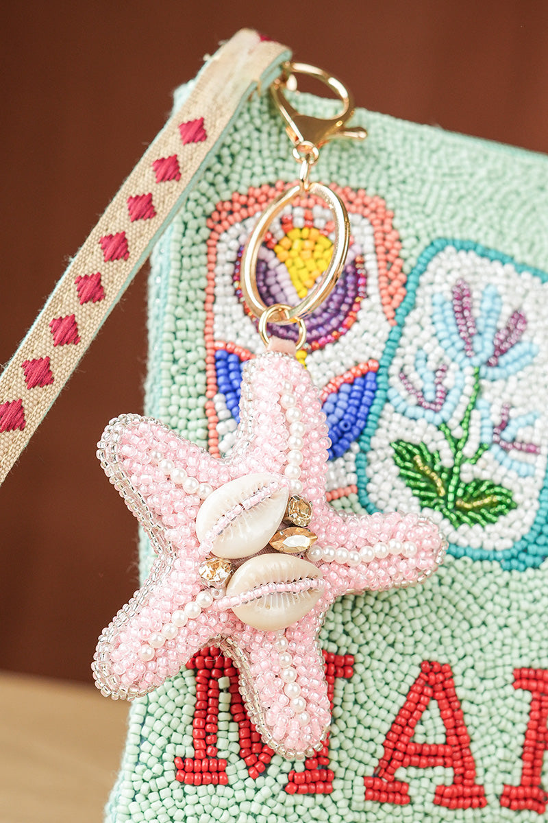 Ocean Starfish Vibes Hand-Beaded Bag Charm | view 2