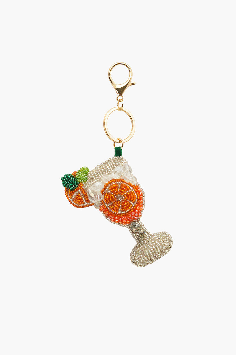 Zesty Orange Burst Citrus Hand-Beaded Bag Charm