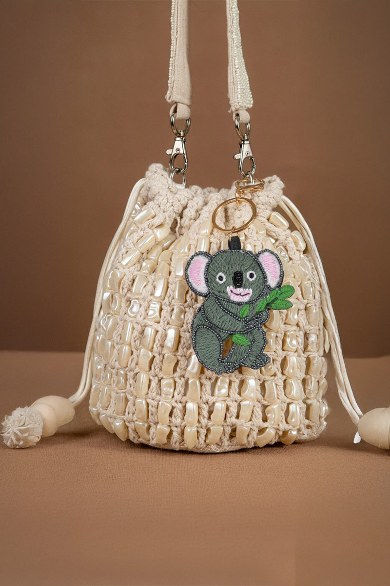 Koala Bliss Animal Hand-Beaded Bag Charm | view 2