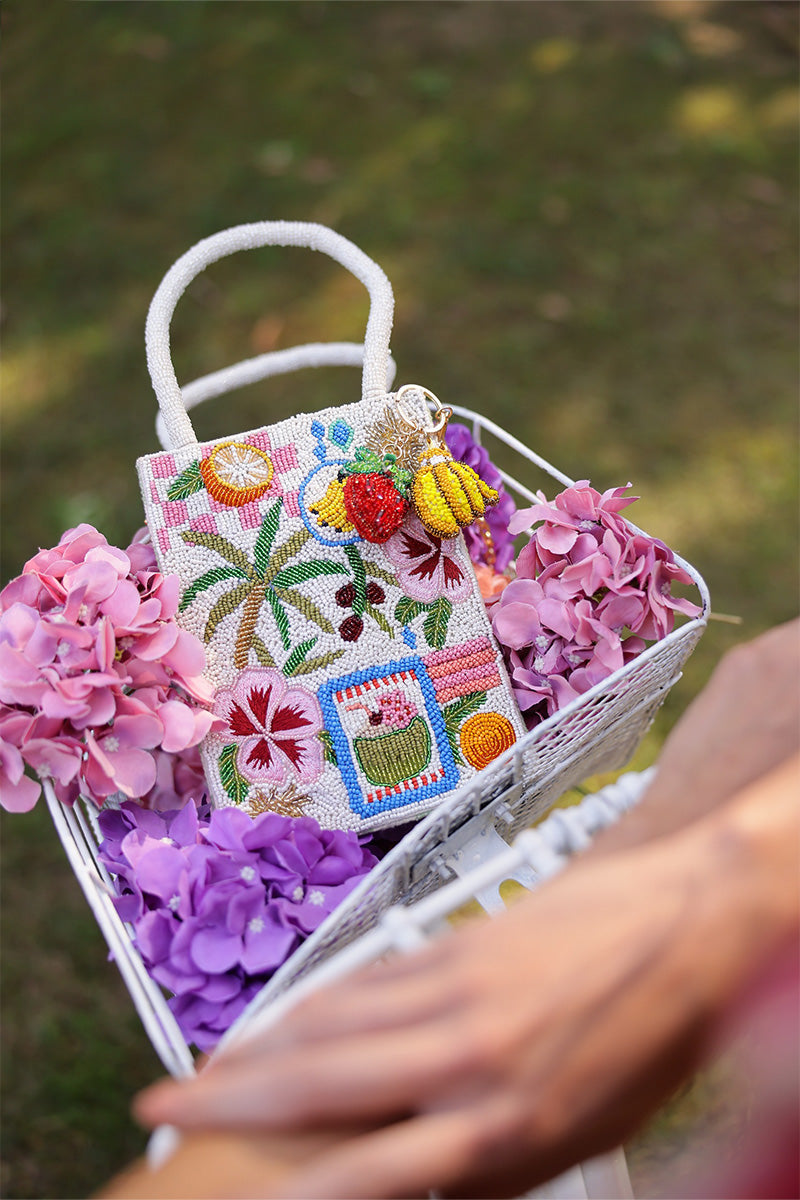 Berry Banana Bliss Fruit Hand-Beaded Bag Charm | view 2