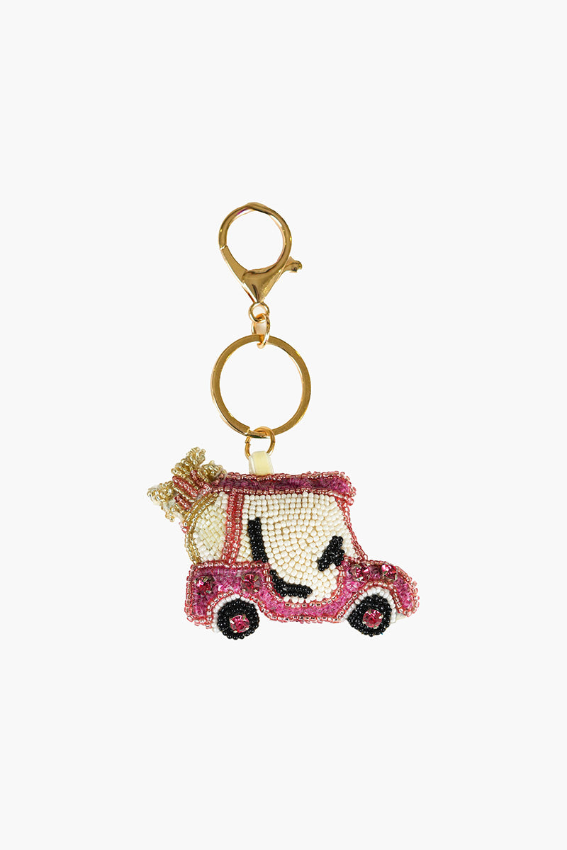 Golf Caddy Ride Hand-Beaded Boho Bag Charm | view 1