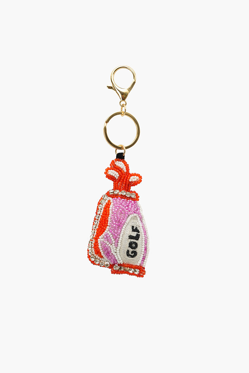 Golf Pro Hand-Beaded Boho Bag Charm | view 1