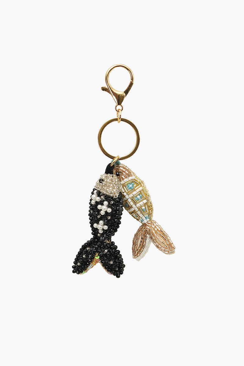 Coastal Fishy Fun Hand-Beaded Bag Charm | view 1